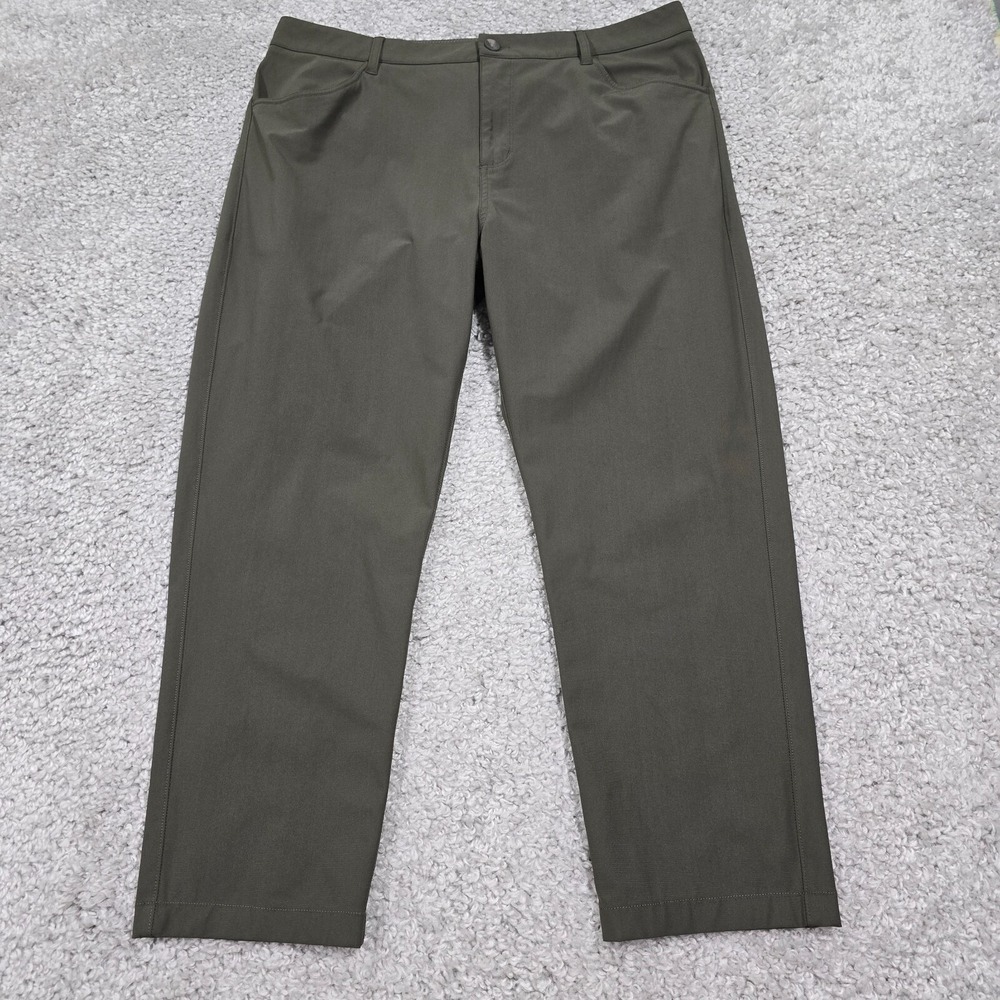 Vuori Mens Meta Performance Pants Green Straight 5 Pocket Size 38 (fits 36x26)